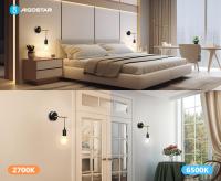 Aigostar Aplique pared interior, apliques pared dormitorio, lampara pared interior E27 con diseño de enrollado. Aplique de metal negro, Max.40W. Pack 2 Uds. Bombilla no incluida - details 0