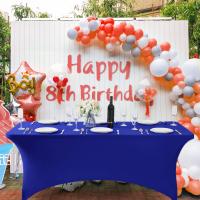 Funda De Mesa Elástica De Spandex Para 6FT/4FT Universal Ajustable Para Fiestas Banquetes Bodas Y Eventos Resistente Al Aceite Estilo Sólido - details 12