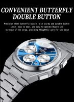Reloj De Cuarzo Para Hombre BINBOND 203 Moda Tres Ojos Seis Agujas Impermeable Luminoso Calendaría Acero Inoxidable Resistente Al Choque - details 14