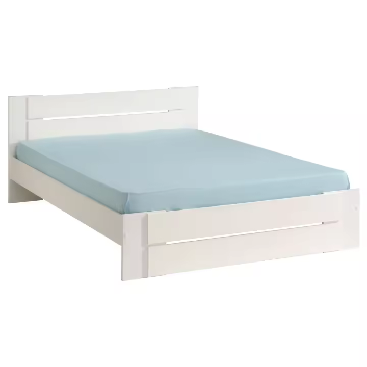 Miroytengo Cama doble White dormitorio matrimonio color blanco estilo moderno mueble 135-140x190 cm - 1