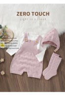 3 unids/set de ropa de Bebe de DOT sólidos de cabrito para recien nacidos, tejido sin Mangas peleles, sombreros, calcetines, trajes para bebés de 0 at 18m - details 3