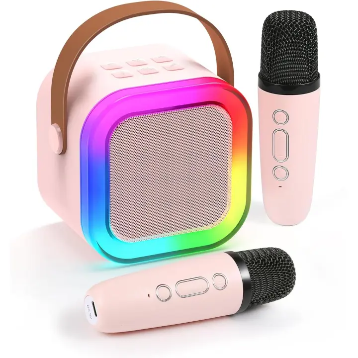 Karaoke 2 Microfonos + Altavoz Mini Karaoke Infantil Inalambrico,ROSA, ENVIO 24H - 1