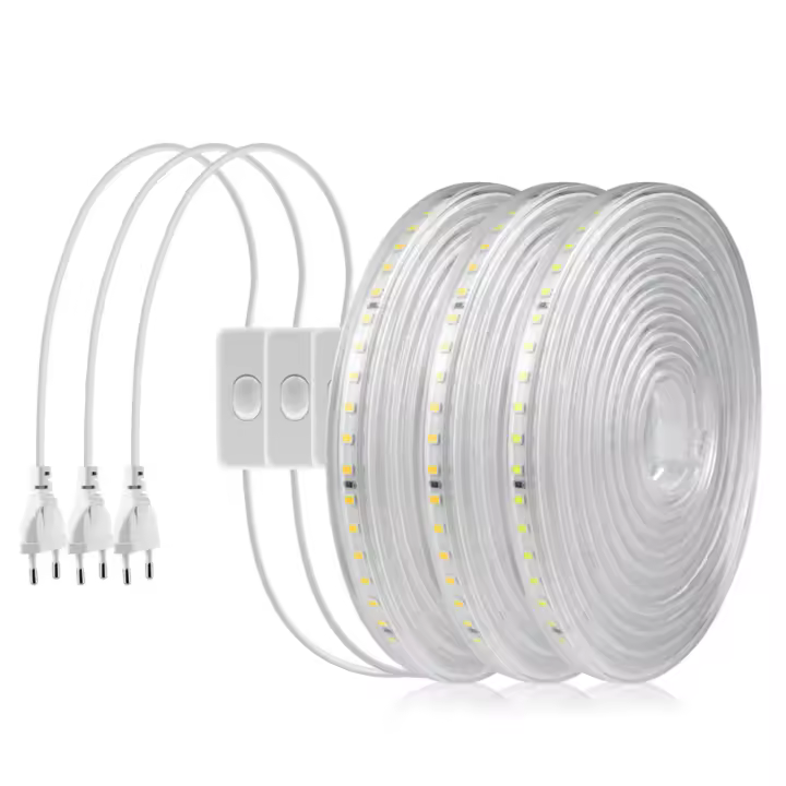 Tiras LED Flexibles De Alta Calidad AC 220V 2835SMD 120LEDs/m Para Exteriores Impermeables Con Enchufe EU Para Iluminación De Sala De Estar - 1