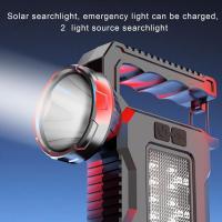 Linterna solar, linterna LED, linterna multiusos potente recargable para exteriores, para camping, senderismo, viajes, exploración, 3.1 x 1.3 x 5.3 pulgadas, 142 g, material ABS - details 2