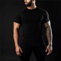 Camiseta De Algodón Para Hombre 2024 Deportiva De Running Y Gimnasio Con Mangas Cortas Secado Rápido Elasticidad Top Para Entrenamiento - details 20