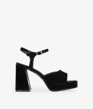 Sandalias De Tacón Ancho BOSANOVA Para Mujer - Tira Al Empeine, Hebilla, Piel Vegana, Plataforma 2.5 Cm