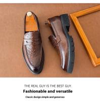 Zapatos Casuales De Cuero Para Hombres 2024 Nuevos Con Suela Gruesa Estilo Negocios Slip-On Loafers Moda Británica Zapatos Adultos No Impermeables Transpirables Talla Verdadera - details 5