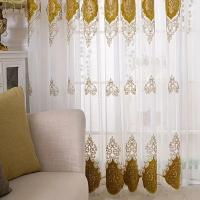 Cortina De Tela Gauze Bordada Boho Para Protección Solar Y Decoración De Sala De Estar Y Dormitorio Translúcida Y Respirable - details 4