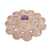Cofan Pack de 6 bajoplatos redondos trenzados  Fibras naturales  Salvamanteles individuales  Diámetro: 35 cm - details 2