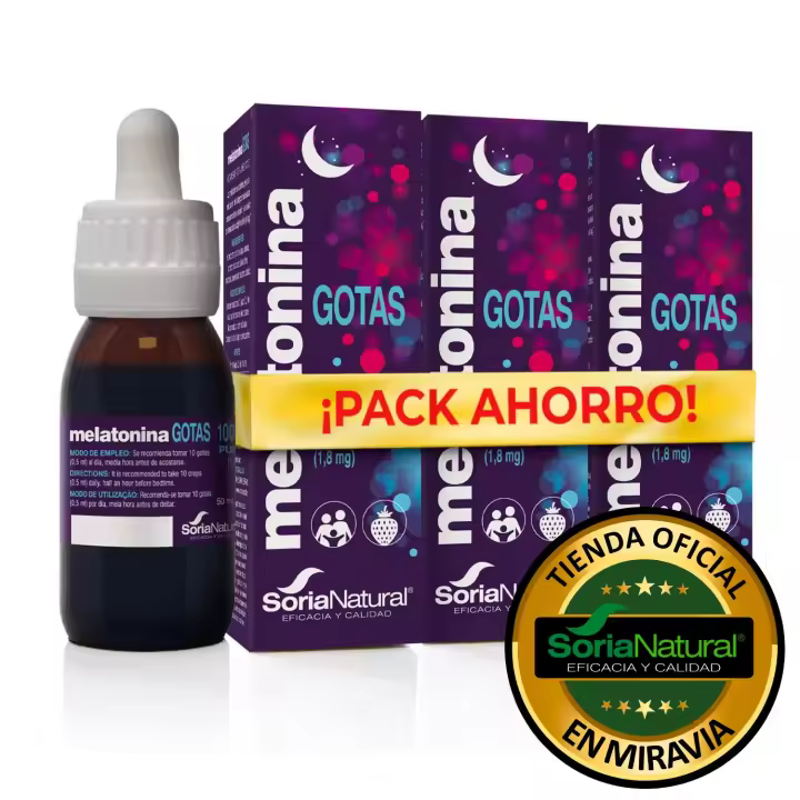 Soria Natural Melatonina Pura Gotas 1.8 Mg - Para Dormir Profundamente Sueño - 100% Pura - Niños y Adultos - Melatonia - 1