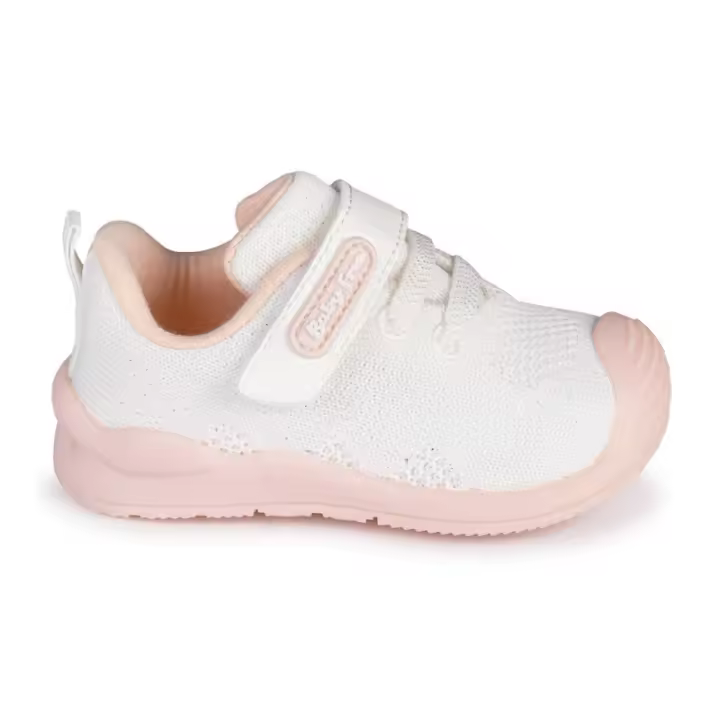 DEPORTIVO BAREFOOT BABY FREE - LONA BLANCO ROSA | DULZURA Y CONFORT EN UNA COMBINACIÓN PASTEL. - 1