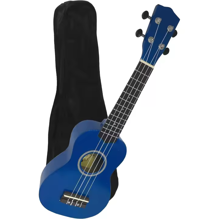 ukelele soprano con funda JM Forest Aloha UK-200DB de 56cm en color azul oscuro, perfecto para empezar a tocar. - 1