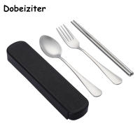 Juego De Ternera De Acero Inoxidable Coreano Con Cuchara Tenedor Y Palillos Para Viajes Portátil Regalo Para Estudiantes - details 0