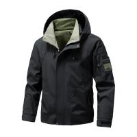 Chaqueta Impermeable Para Hombres Capucha Zip up Suave Para Exteriores Verde Azul Negro Ligera Para Primavera Y Otoño Ropa De Camping Y Senderismo - details 1