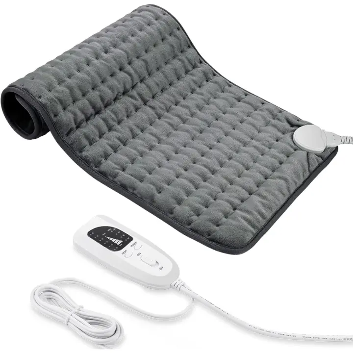 Manta Electrica, Silla De Calefacción Eléctrica With Apagado Automático Y 6 Temperaturas (Gris Claro, 30x60cm) - 1