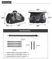 Bolsa De Asiento Para Motocicleta Rhinowalk Impermeable 45L PVC Equipaje Seco Para Viajes Exterior Bolsa De Hombro Pannier - details 8