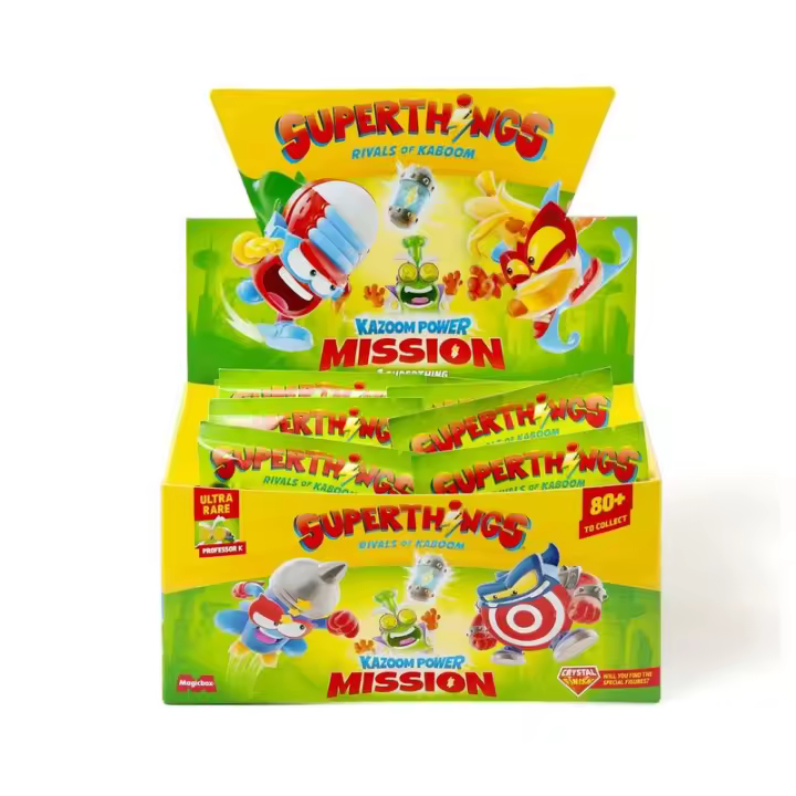 SUPERTHINGS –  DISPLAY 25 ONE PACK SUPERTHINGS KAZOOM POWER MISSION  - SUPERTHINGS - SUPERTHINGS KAZOOM - NUEVA COLECCION - PRODUCTO OFICIAL - IDEAL PARA REGALAR - PARA NIÑOS Y NIÑAS - MR POPYE - 1