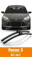 Limpia Parabrisas Delantero Pletrechos Para Ford Focus 3 Hatchback 2011-2017 2012 2013 2014 2015 Vidrio Delantero Negro Resina Natural Tamaño 28+28 - details 0