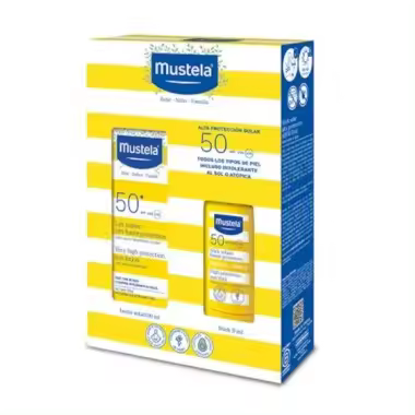 Pack solar muy alta protección, leche solar 100 ml + stick solar 9gr . Mustela - 1