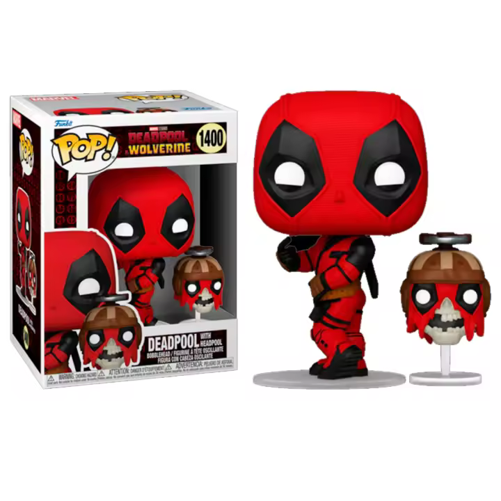 Funko Deadpool  with Headpool 2024 Ryan Reynolds Deadpool and Wolverine Lobezno Marvel Comics Funko Pop 1400 Masacre - 1