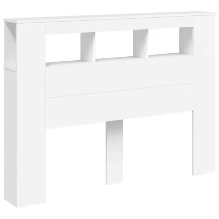 vidaXL Cabecero con LED madera de ingeniería blanco 140x18,5x103,5 cm - 1
