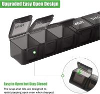 Paquete de 2 organizadores semanales de pastillas, pastillero grande para 7 días, Caja de Medicamentos con estuche de vitaminas Diario, pastilleros AM/PM - details 0