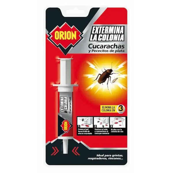 ORION Jeringa Matacucarachas  8 gr Insecticidad para Matar Cucarachas y Pececitos de Plata - 1