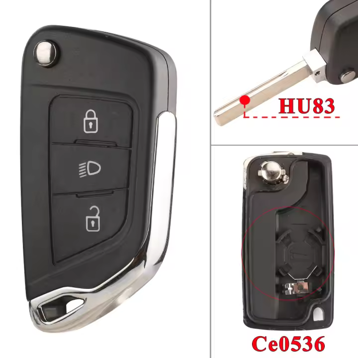 Carcasa De Llave Para Coche Jingyuqin Compatible Con Peugeot 107 207 307 407 306 308 408 508 3008 4008 Partner CE0523 CE0536 ABS Nuevo - 1