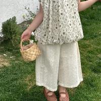 Pantalones Anchos De Encaje Para Niñas Verano 2-7 Años Ropa Infantil Coreana Transpirable Y Fresca Con Agujeros Y Volantes - details 4