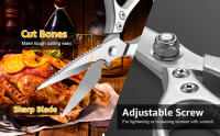 Tijeras De Cocina Multifuncionales De Acero Inoxidable Fila De Alimentos Para Pollo Vegetales Barbacoa Carne Pescado Herramienta Afilada - details 1
