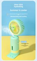 Ventilador de mano con agua , Ventilador recargable USB Portable tres velocidades con soporte de movil, Ventilador 20ml de Agua de Enfriamiento en Spray para viajes Oficinas en el hogar - details 3