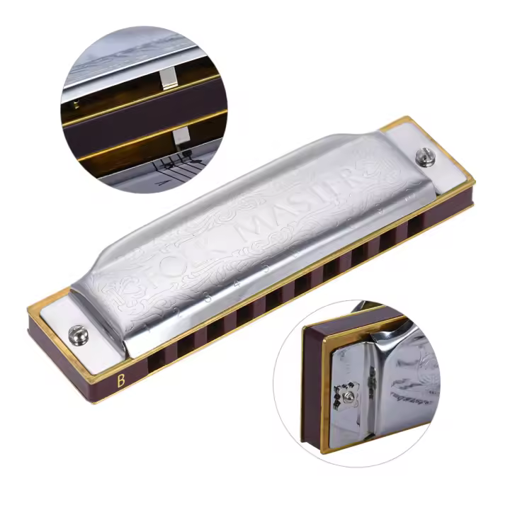 Harmonica Diatónica Suzuki 1072-C Folkmaster Estándar Con 10 Agujeros Clave De C 20 Notas Para Principiantes Y Estudiantes - 1