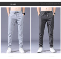 Pantalones Casuales Para Hombre MINGYU Primavera Verano Ultradelgados Estilo Recto Cintura Media Stretch Color Caqui Ajustados - details 1