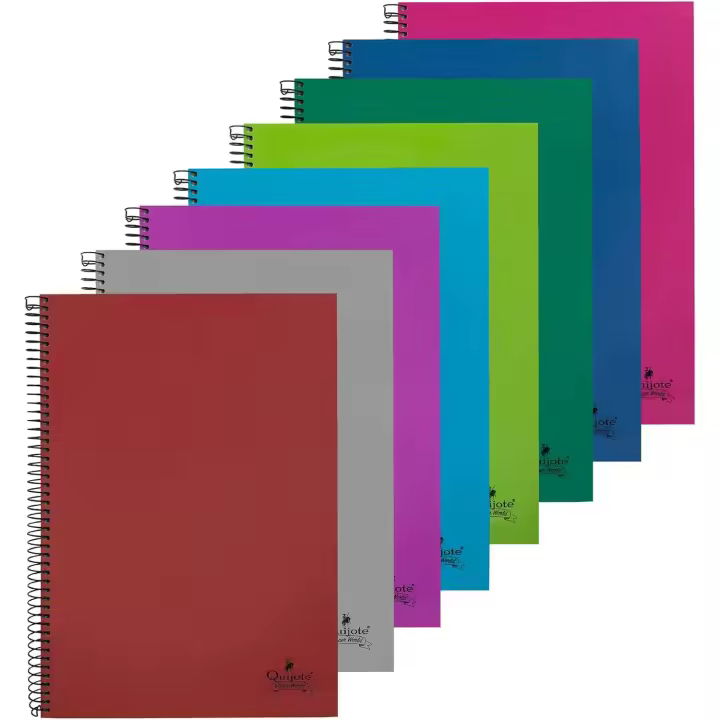 QUIJOTE PAPER WORLD Pack 4 unidades  CUADERNO ESPIRAL - Cuaderno 80 hojas, 90gr, cuadros 4x4cm, tamaño A4 31x21cm - 1
