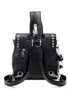 Mochila De Cuero Genuino Para Mujer Lujo Con Hebilla Multifuncional Bolso De Hombro Retro Para Viaje Y Escuela Moda Para Niña Adolescente Negro - details 10