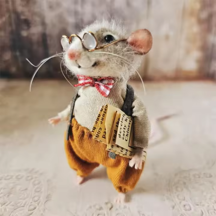 Kit De Ratón Teñido a Mano Para Navidad Feltro De Lana De Oveja Para Manualidades DIY Pack De 1 Pieza Peso Del Paquete: Nulo - 1