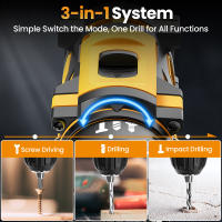 3 in 1 Cordless Impact Drill Brushed Electric Screwdriver  Electric Hammer Drill Mini Wireless Hand Drill Lithium-Ion Battery Power Tools Perfect For Gifts - details 4