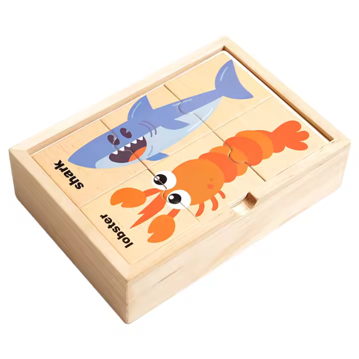 Juego De Memoria Con Patrones Animales En Madera Juguete Educativo Montessori Para Niños Regalos De Halloween Y Navidad - 1