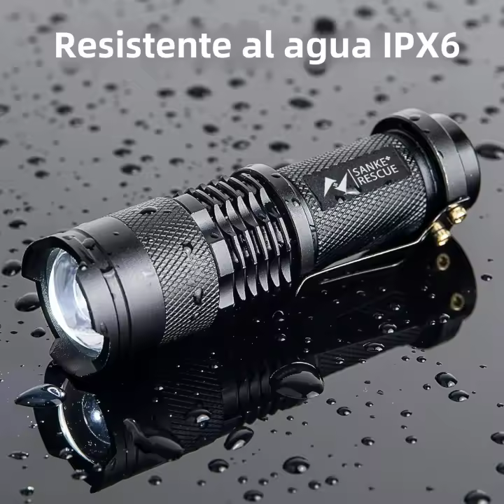 Linterna Táctica Impermeable 1-5 Potente Torcha LED Portátil Para Camping Con 3 Modos De Iluminación Y Función De Auto Defensa - 1