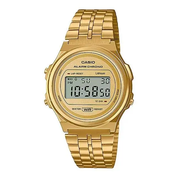 CASIO Reloj del pulsera A171WEG-9AEF dorado UNISEX Vintage - 1