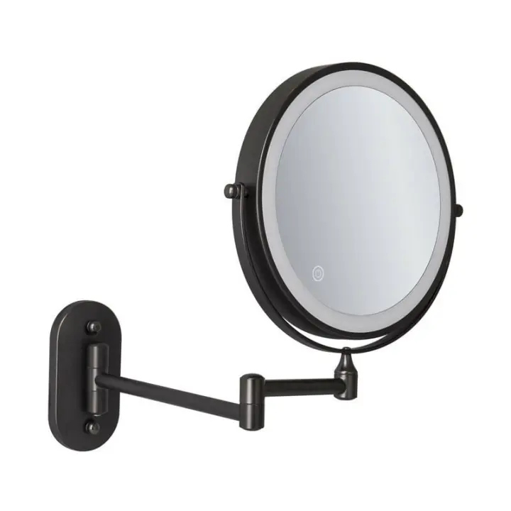 Espejo de pared with 8 ''LED rise, recargable por USB with 1X/10X rise, Negro color - 1
