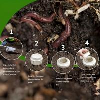 Caja De Compost De Vermicompost De Plástico Blanco Con Agujeros Y Tapa Para Jardín Patio Exterior - details 3