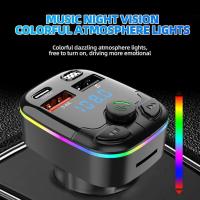 Transmisor FM Bluetooth manos libres para coche, modulador de Radio, reproductor MP3, USB Dual, adaptador de carga súper rápida para coche - details 4