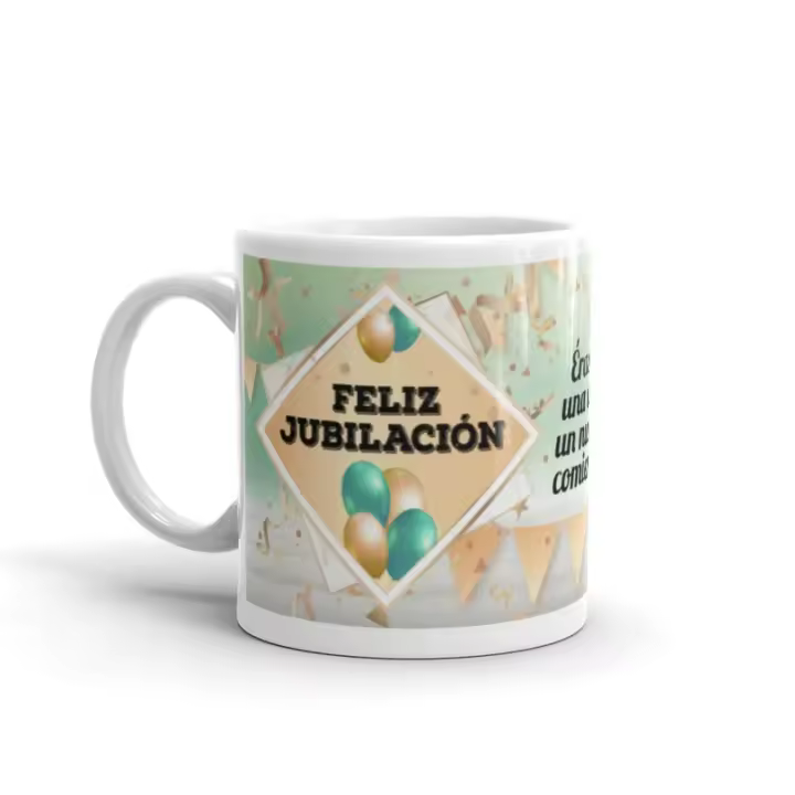 Taza Jubilacion banderines Antracita Raíz Inicio Hogar Tazas Para eventos Despedidas Jubilacion   Antracita - 1