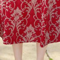 Vestido Qipao Corto Para Mujer Estilo Étnico Retro De Verano Con Impresión Floral Largo Hasta La Rodilla Vestido De Fiesta Indie Folk - details 12
