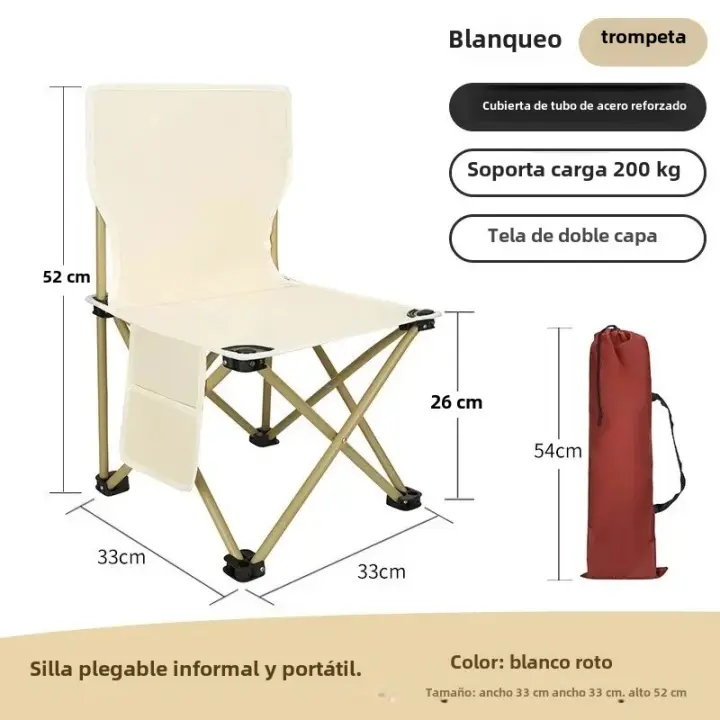 Silla Plegable Para Pesca Y Dibujo Pequeña Banqueta Portátil Para Playa Y Ocio Estilo Moderno Material Metálico Tamaño Compacto - 1