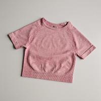 Camiseta De Yoga Sin Costuras Para Mujer Top De Fitness Sudadera Rápida De Secado Manga Corta Deporte Transpirable Talla Verdadera - details 10