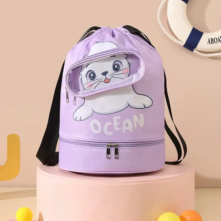 Bolsa De Baño De Natación Cartoon Gran Capacidad Para Fitness Bolsa De Lavado Separación Seco-Húmedo Almacenamiento De Ducha Portátil Para Niños - 1