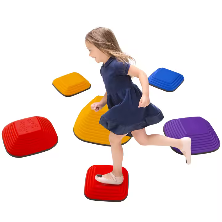 AIYAPLAY Conjunto de Piedras de Equilibrio para Niños Apilables de 6 Piezas Juego de Equilibrio para Niños de +3 Años Antideslizantes para Interior y Exterior Multicolor - 1
