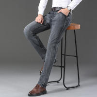Nuevos Jeans Clásicos Para Hombre Primavera Otoño Moda Negocios Pantalones Vaqueros Rectos Estirados Azul Cómodos De Medio Cinturón - details 64